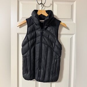 Blanc Noir black quilted puffer vest